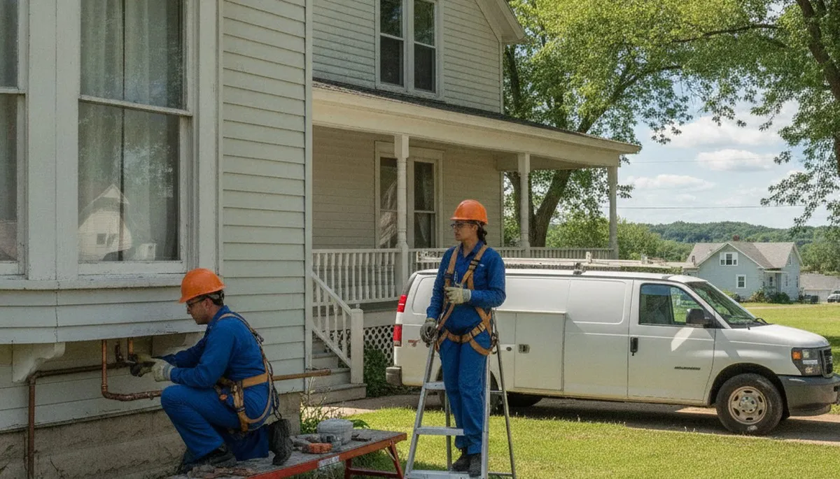 Omaha, NE residential plumber repairing a sink leak for local home plumbing service