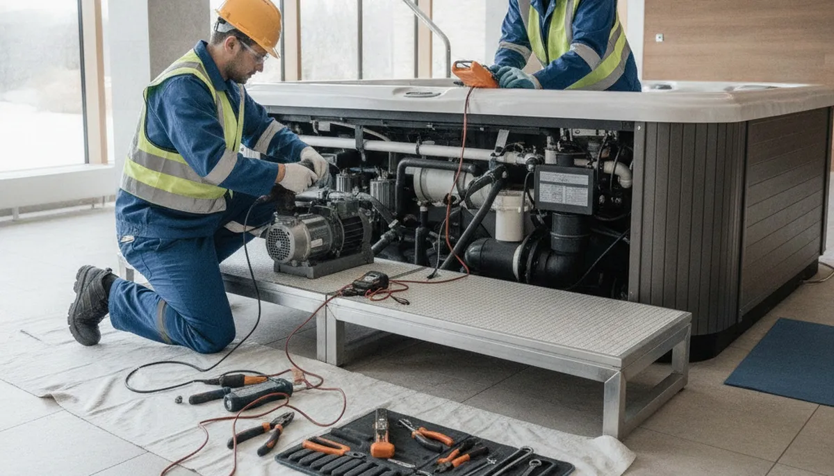 Spa repair technician serving Omaha, NE homes with fast residential plumbing repair